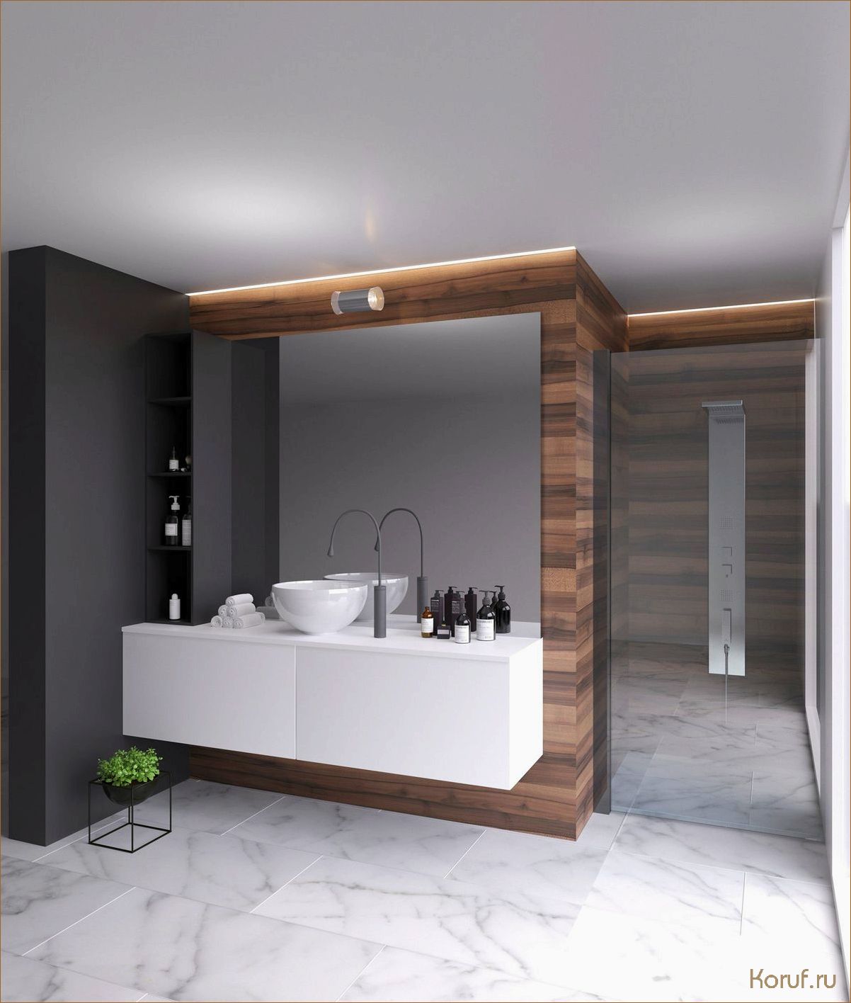 Вдохни жизнь в свою ванную комнату: 10 идей дизайна душевых под дерево
