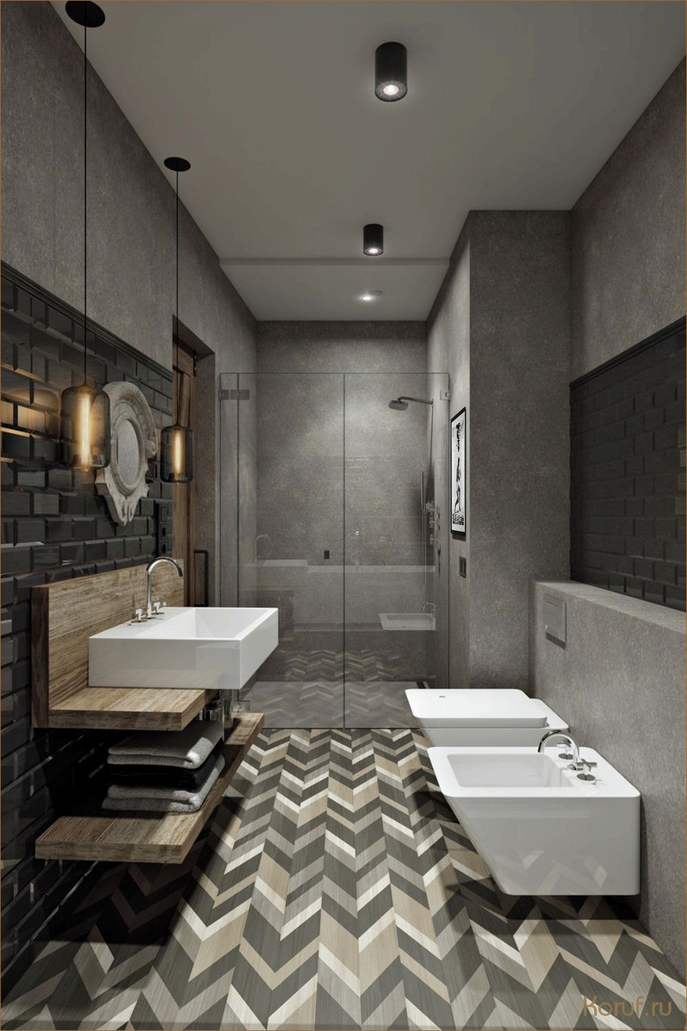 Dizain loft dushovoi: воплощение стиля и функциональности в вашей ванной