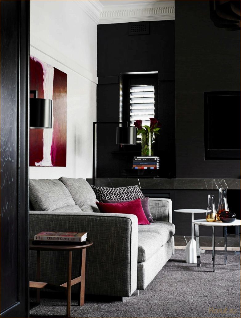 (гостиной дизайн черный, гостиная дизайн черная, дизайн черной гостиной) Стиль и элегантность: Гостиная в черном дизайне