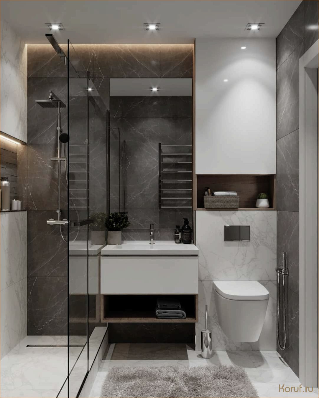 4 квадрата идеального комфорта: дизайн санузла с душевой в вашей квартире