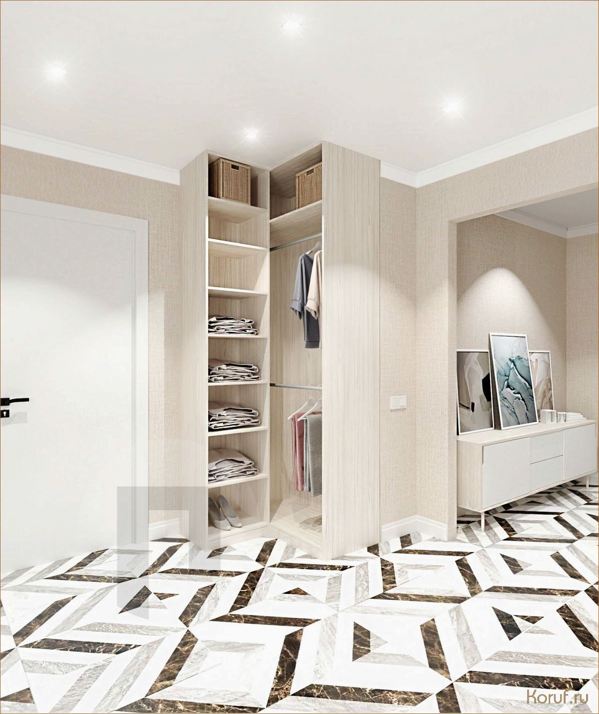 Современный дизайн гардеробной на 2 метра: практичность и стиль в одном