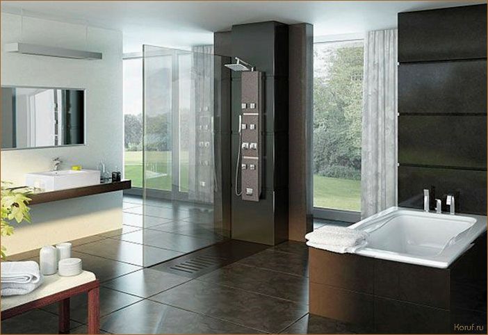 (дизайны душевых кабин без поддона, дизайн душевой кабины без поддона, дизайн душевые кабины без поддона) Инновационный дизайн: душевая кабина без поддона для стильного интерьера ванной