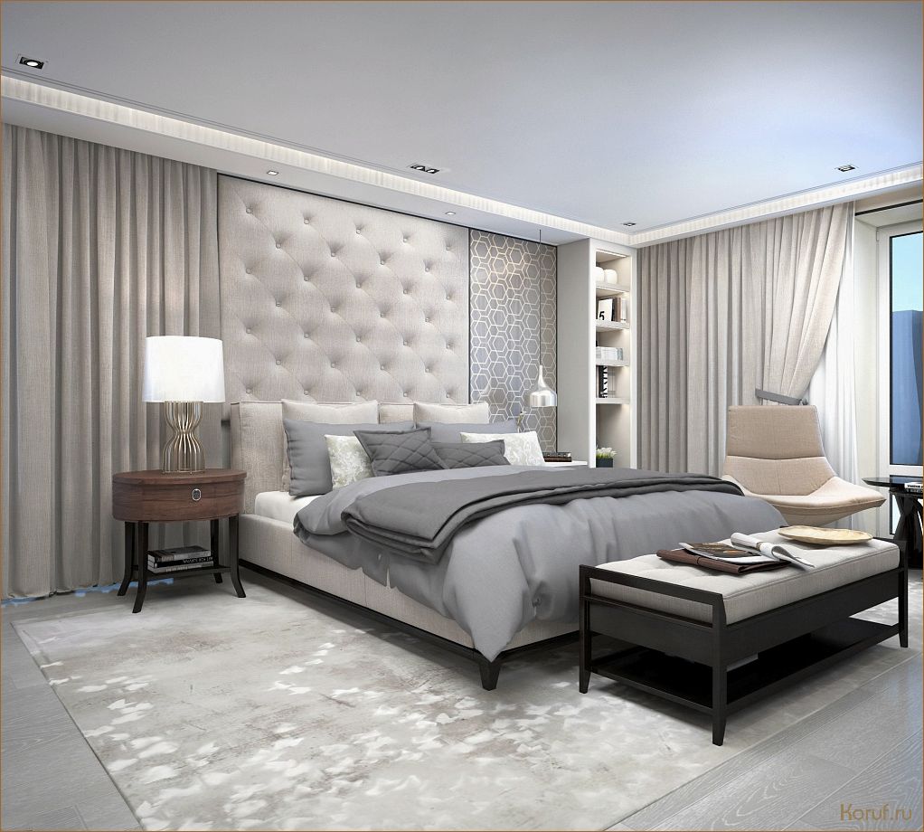 Максимальный комфорт и функциональность: дизайн спальни с гардеробной на 18 квадратных метрах