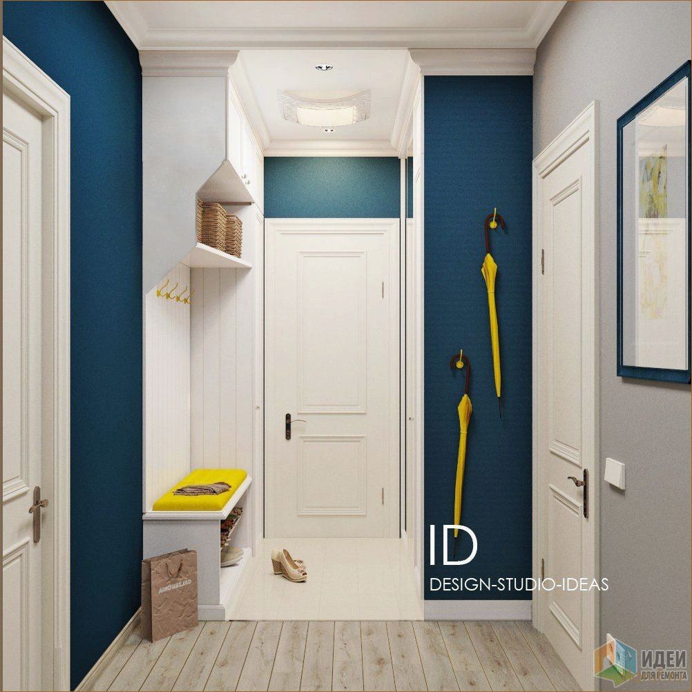 Интерьер со стилем: идеи дизайна синей прихожей для самых модных домов