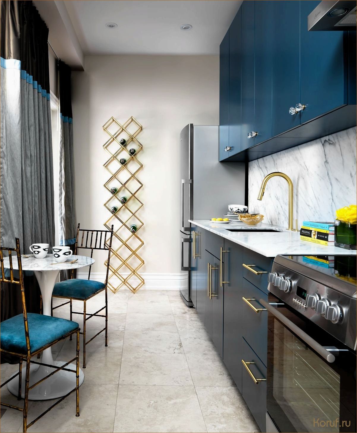 (дизайн узких кухонь, дизайн узкие кухни, дизайн узкой кухни) Как максимально эффективно обустроить узкую кухню: советы дизайнера