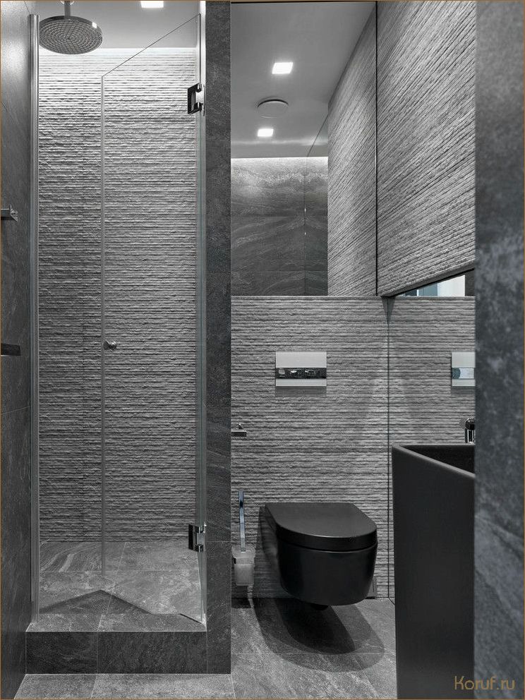 Серые тона, стильный дизайн: идеи для создания элегантной душевой комнаты.