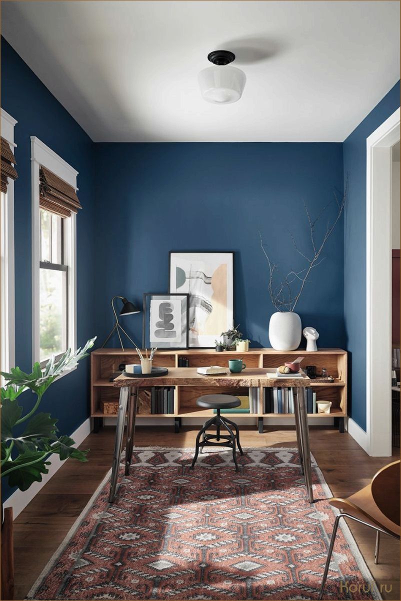 Создание гармоничного дизайна спальни с использованием синего цвета