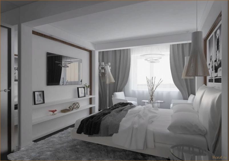 Уют и комфорт в новом интерьере: Идеальный дизайн спальни с гардеробной на 17 квадратных метрах